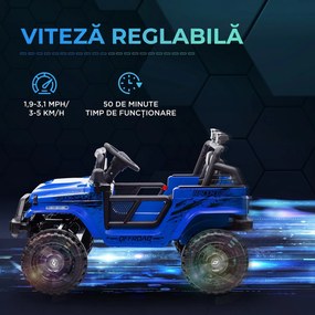 AIYAPLAY Mașină Offroad pentru Copii 3-6 Ani 12V cu Telecomandă Albastru | Aosom Romania