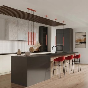 Sollux SL.2141 - Lustră suspendată PASTELO pe cablu 1xG9/8W/230V roșie