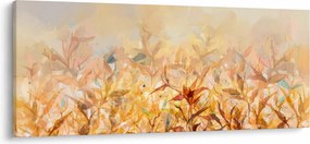 Tablou - Frunze în culori de toamnă, pictură în ulei (120x50 cm)