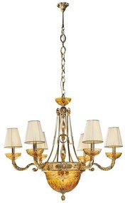 Candelabru cu 6 brate clasic LUX realizat manual Amber