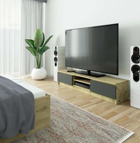 Măsuță TV Katalina (Stejar artisan + Gri). 1069932