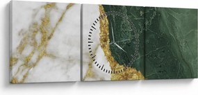 Tablou - Marmură verde N⁰3 (cu ceas) (90x30 cm)
