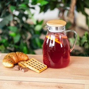 Carafă de sticlă cu capac 4Home BambooHot&Cool, 1,7 l