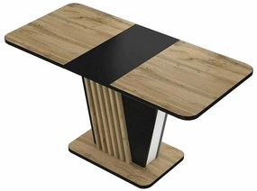 Masă de bucătărie Tigras, stejar artisan / negru