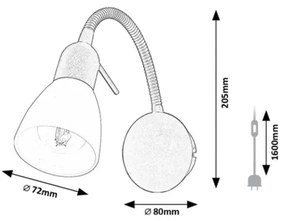 Rabalux 73090 - Aplica de perete SOMA 1xE14/40W/230V