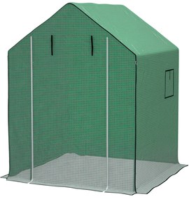 Outsunny Husa de Rezerva PE pentru Sera Calda 140x143x190cm cu Usa Rulabila Ferestre Plasa Verde | Aosom Romania