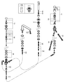 GROHE 19577001 - Baterie pentru cadă LINEARE, montaj în 4 găuri, crom lucios