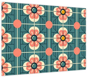 Tablou - Model retro cu flori (70x50 cm)
