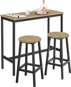 Set de masa 1+2, masa de bar 100x40 cm si scaune de bar TAYLOR ARTISAN