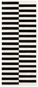 Covor tip traversă negru-alb reversibil/țesut manual din lână 80x200 cm Donna – Hanse Home