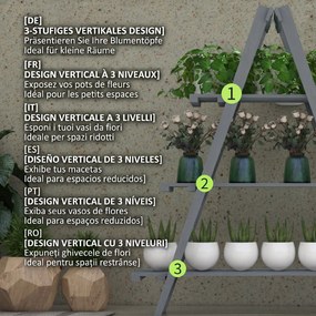 Suport de plante din lemn Outsunny , suport pentru ghivece | Aosom Romania