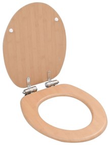 vidaXL Capac WC cu închidere silențioasă, MDF, design bambus