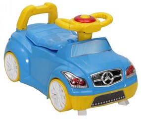 Olita 2 in 1 pentru copii NOVOKIDS™ Mini Benz Wheels , cu functie de trotineta fara pedale, melodii si volan, vas detasabil, plastic non toxic, cu