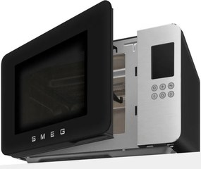 Cuptor cu microunde si gratar 4in1 SMEG Collezione MOC01BLMEU, 1900 W, 29 l, 18 programe, Inchidere lina, Semnal sonor, Ecran LCD, Negru mat