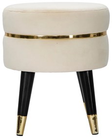 Taburet crem cu tapițerie din catifea Paris – Mauro Ferretti
