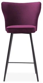 Scaun de bar Modena burgundy picioare negru - H60 cm