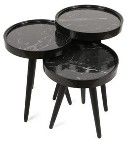 SET 3x măsuță laterală CALL neagră