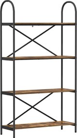 vidaXL Raft pentru cărți Stejar fumuriu 80 x 30 x 146 cm Lemn compozit