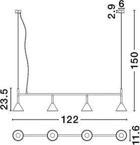 Lustra suspendata moderna CONICO auriu