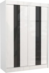 Dulap cu usi glisante 150x215 cm, Karen, ADRK Furniture (Culoare: Alb / Negru Lacobel)