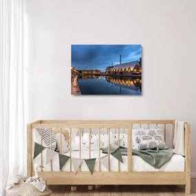 Tablou pe sticlă cu canalul - Göteborg (70x50 cm)