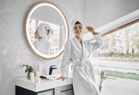 Oglinda LED MMJ Auriu roz periat 80cm, Rea