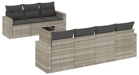 3218722 vidaXL Set mobilier de grădină cu perne, 8 piese gri deschis poliratan