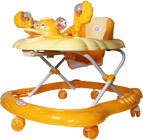 Premergator Reglabil in 3 Trepte Baby Care™ , Ratusca, Pliabil, 8 Roti,Cu Melodii, Galben