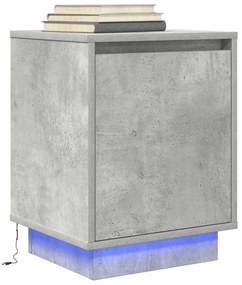 vidaXL Noptiera cu lumini LED Gri beton 38x34x50 cm