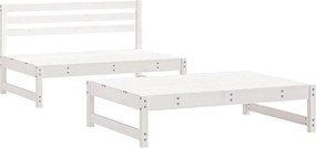 vidaXL Set mobilier relaxare grădină, 2 piese, alb, lemn masiv de pin