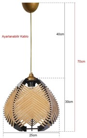 Lustră neagră/bej cu abajur textil ø 25 cm – Opviq lights