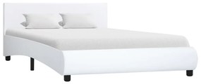 285459 vidaXL Cadru de pat, alb, 140 x 200 cm, piele ecologică