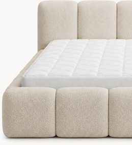 Pat tapițat cu ladă de depozitare Tesia 180x200 - bouclé bej Quelle 03