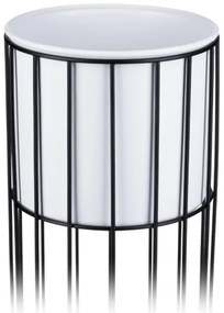 Ghiveci metalic de flori LOFT 55x20 cm negru/alb