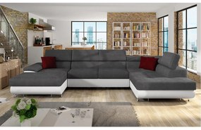 Colțar în formă de U Alphard Bis (D) (piele ecologică soft 017 + uttario velvet 2971 + kronos 02). 1051186