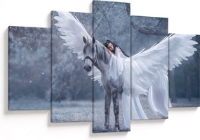 Tablou - Fata și unicorn (150x105 cm)