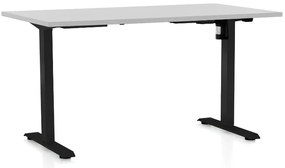 Masa inaltime reglabila OfficeTech A, 140 x 80 cm, bază neagră, gri deschis