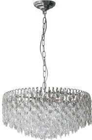 Lustra metal cromat si cristale sticla BURANO 60