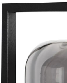 Lampă de podea design negru cu sticlă fumurie - Qara
