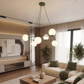 Lustră pe cablu AZURA 6xE14/10W/230V verde/albă