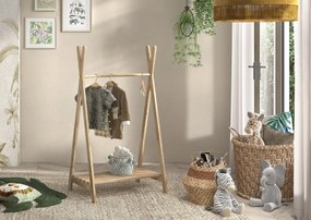 Suport Haine NATURE, Design Tip Tipi, din Lemn de Stejar – Vipack