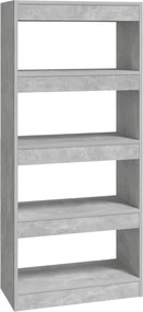 vidaXL Bibliotecă/Separator gri beton 60x30x135cm lemn prelucrat