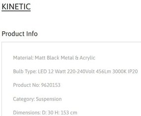 Pendul LED stil modern decorativ KINETIC D-30cm