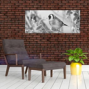 Tablou - O pasăre în timpul iernii (120x50 cm)