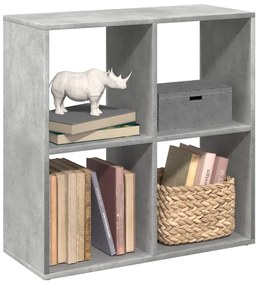 vidaXL Bibliotecă/separator cameră gri beton 69,5x29x69,5 cm lemn