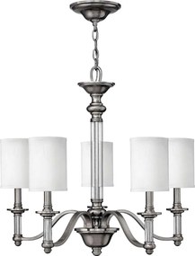 Hinkley HK-SUSSEX5 - Candelabru suspendat SUSSEX cu lanț, 5xE14/40W/230V, crom mat