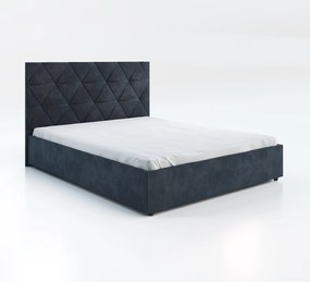 Pat matrimonial 160 cm Botones (negru) (cu somieră). 1116776