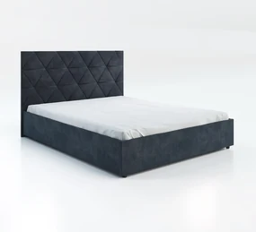 Pat matrimonial 160 cm Botones (negru) (cu somieră). 1116776