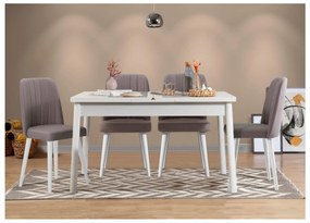 Set mobilier sufragerie Dobuse 3 (alb + gri) (pentru 4 persoane). 1093807