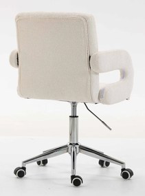 HR8404KW Scaun Crem Boucle cu Bază Aurie